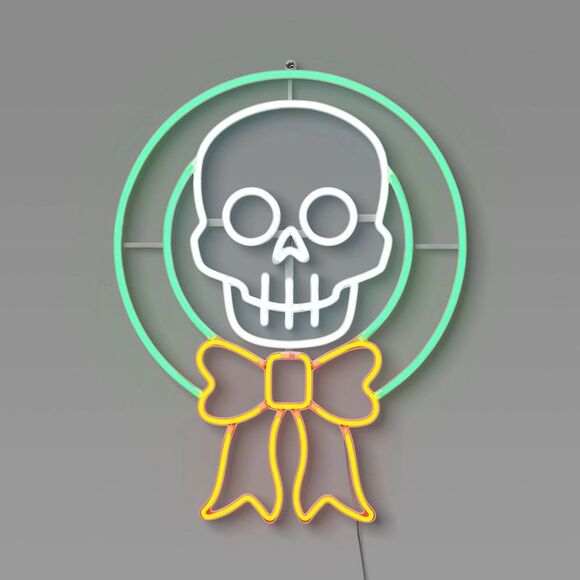 Hyde and EEK! Boutique Other - Open Box - LED Wreath Faux Neon Sign Halloween Novelty Silhou Orange/White/Green